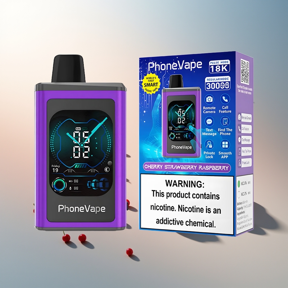 JNR PhoneVape 30000 püf Turbo Modlu Ayarlanabilir Hava Akışlı Kiraz Çilek Ahududu