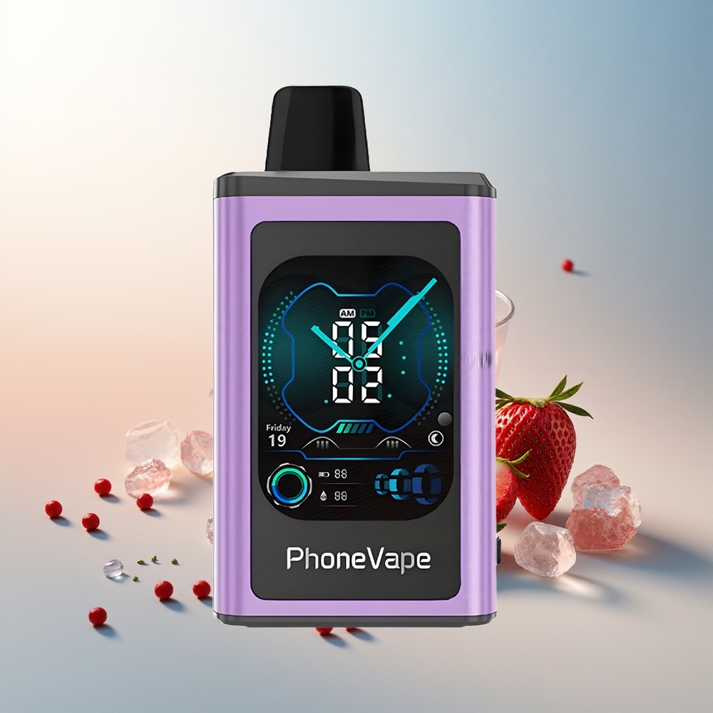 JNR PhoneVape 30000 puf Turbo Mod Ayarlanabilir Hava Akışı Tam Ekran Çilek Buz
