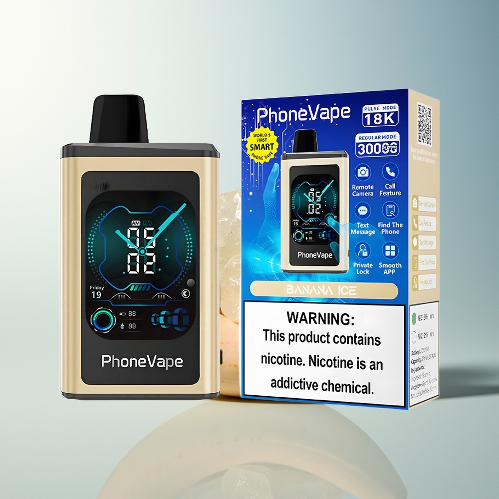 JNR PhoneVape 30000 puf Turbo Şarjlı Ayarlanabilir Hava Akışı Tam Ekran Muz Buz