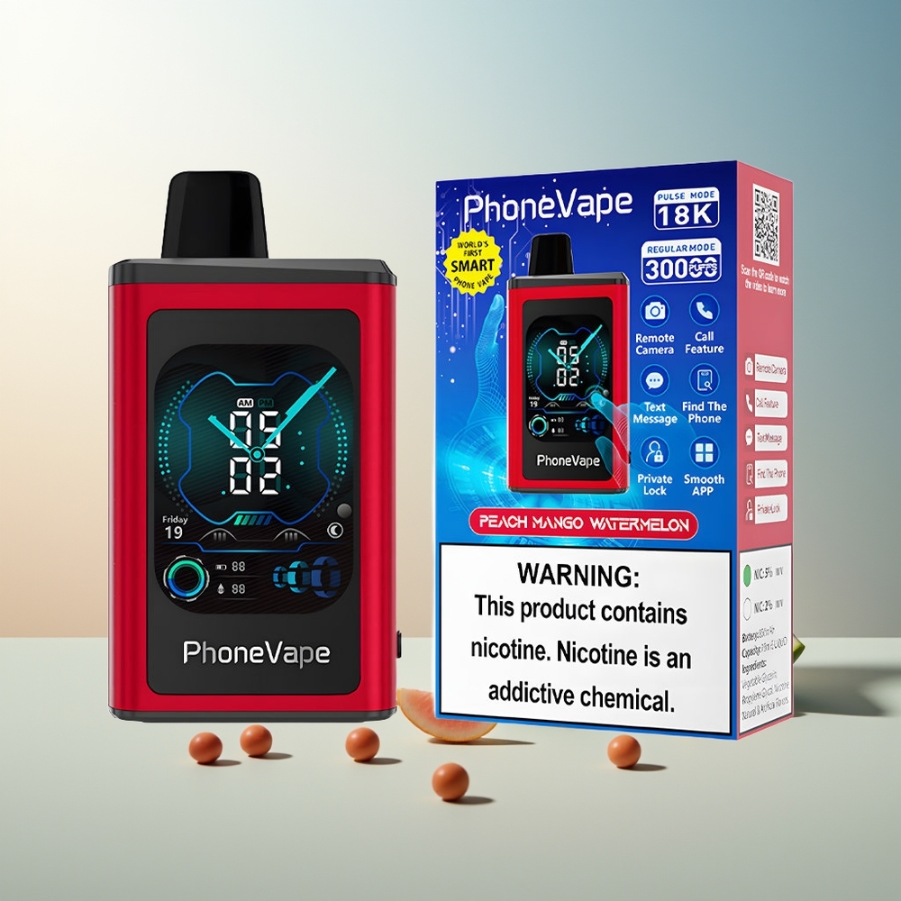JNR PhoneVape 30000 puf Çift Şarjlı Turbo Modlu Ayarlanabilir Hava Akışlı Şeftali Mango Karpuz Aromalı