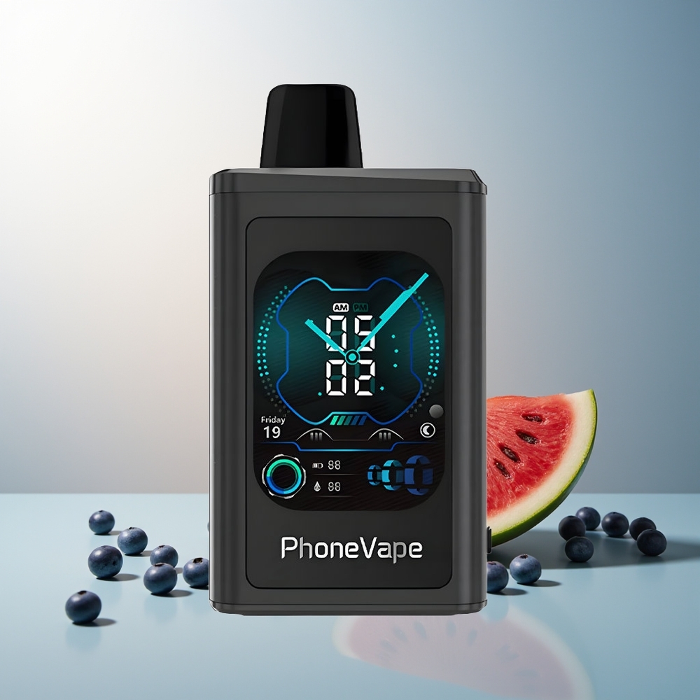 JNR PhoneVape 30000 pufluk Tam Ekran Turbo Mod Bluetooth Kontrollü Yaban Mersini Karpuz