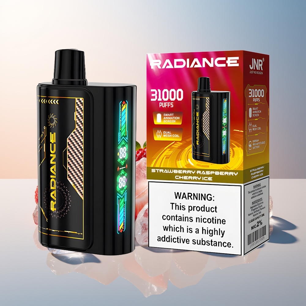 JNR Radiance 31000 Puf Çift Örgülü Şarj Edilebilir Çilek Ahududu Kiraz Buz