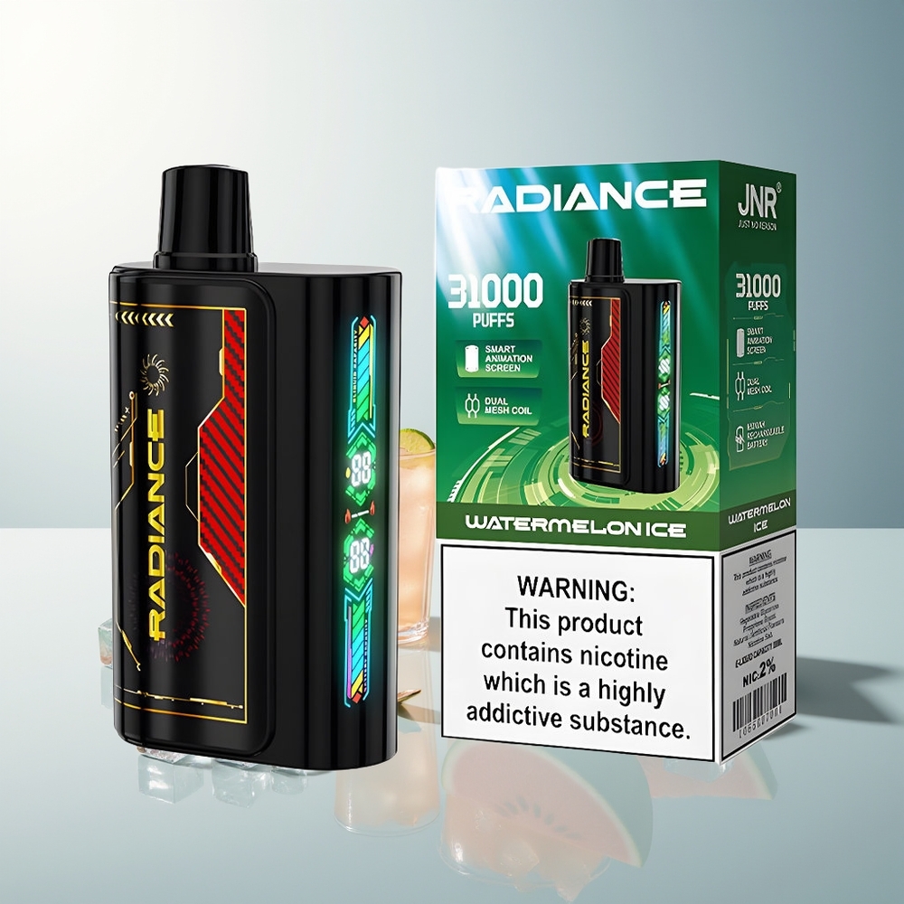 JNR Radiance 31000 Puff Akıllı Animasyon Ekran Dual Mesh Çift Bobin Karpuz Nane