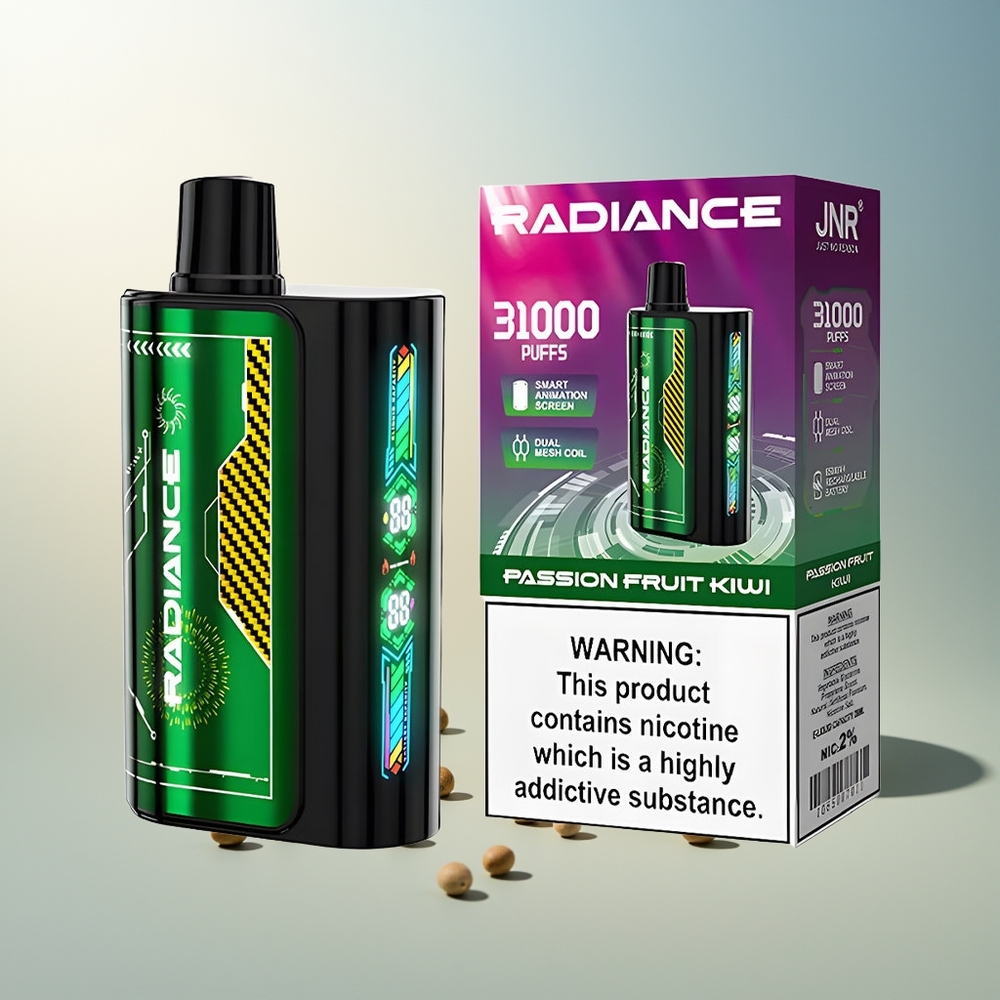 JNR Radiance 31000 Puff Akıllı Animasyon Ekran Çift Mesh Bobin Tutku Meyvesi Kivi