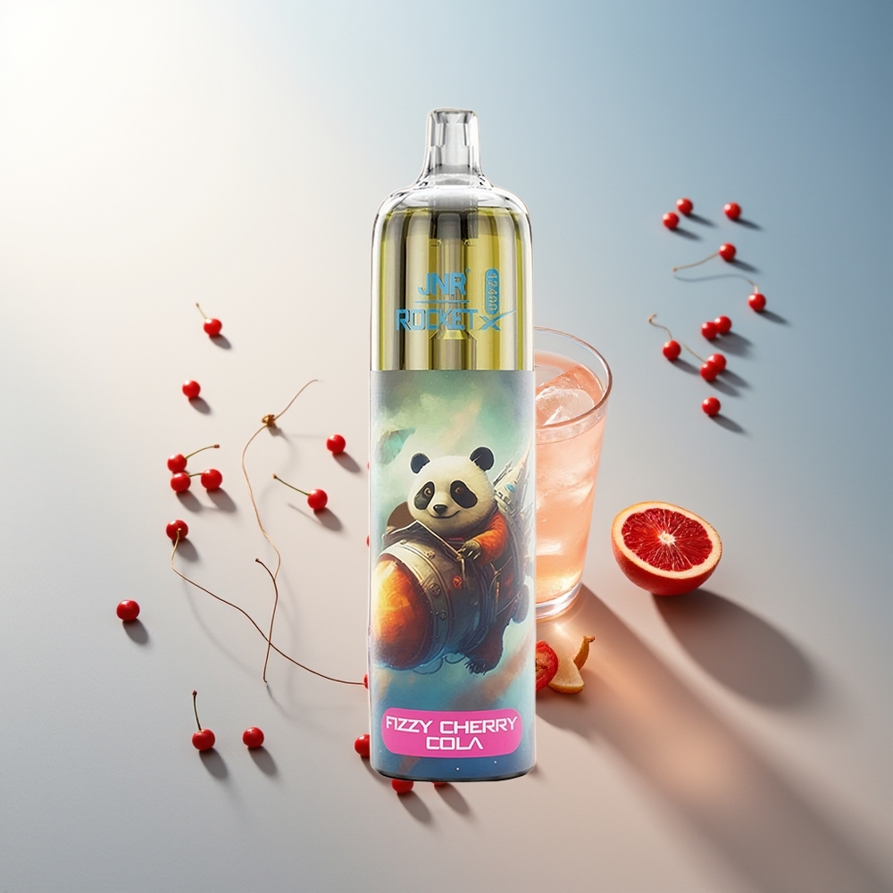 JNR Rocket-X 12400 Puff Ayarlanabilir Hava Akışı RGB Işıklar Pil Kapasitesi 25ml e-Likör Kapasitesi Type-C Hızlı Şarj Fizki Vişne Kola