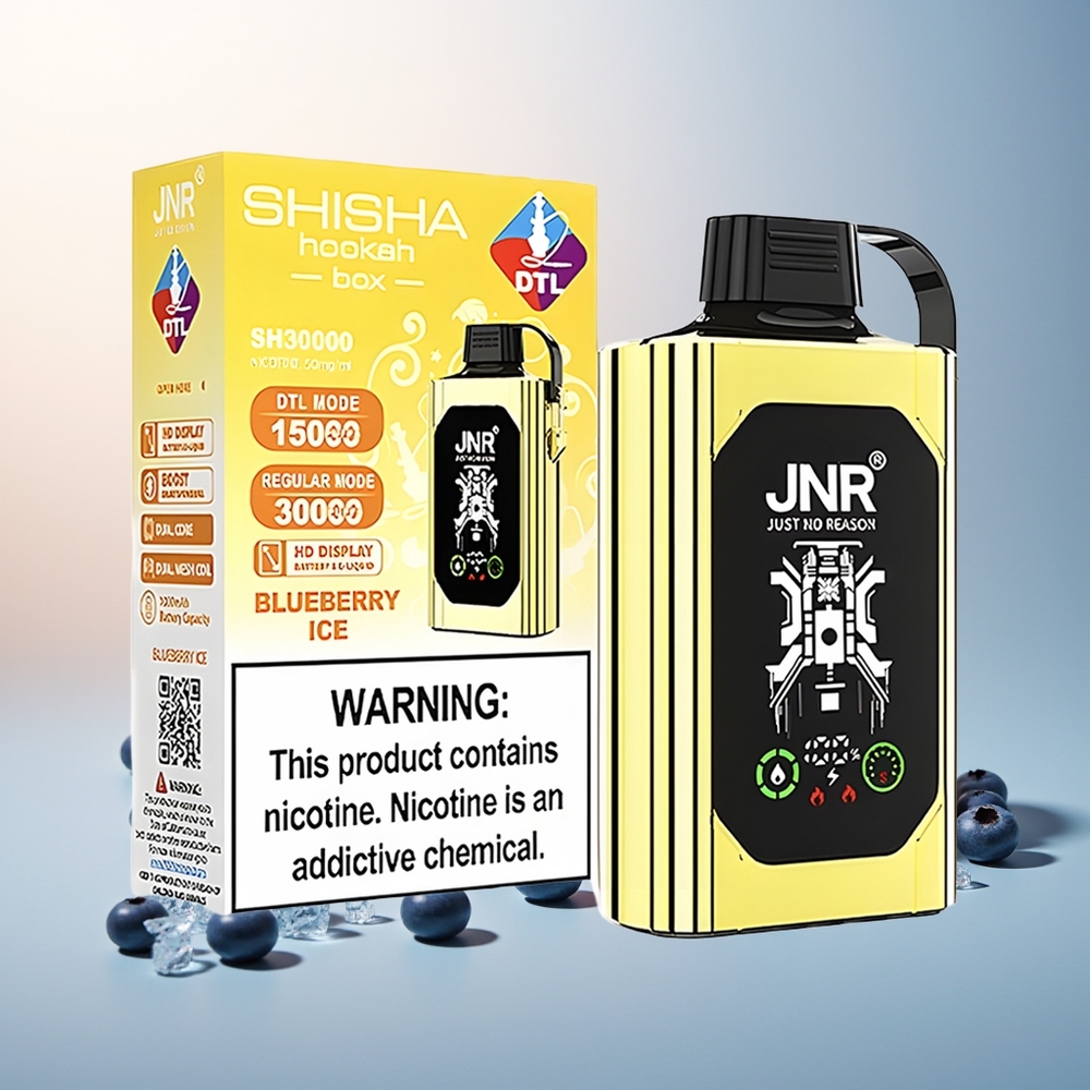 JNR Shisha Hookah Box 20500 Puff HD Display 1000mAh 25ml Dual Mesh Coil Type-C Çilek Buz