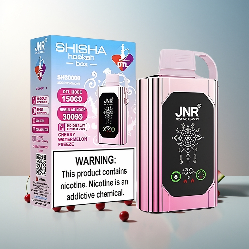 JNR Shisha Hookah Box 20500 Puff HD Ekran 1000mAh 25ml Çift Mesh Çift Çekirdek Type-C Hızlı Şarj Vişne Karpuz Buzu