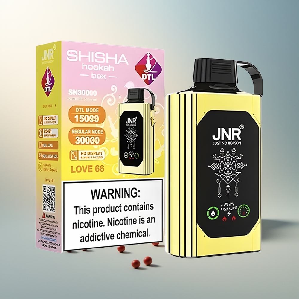 JNR Shisha Hookah Box 20500 Puff HD Ekran 1000mAh 25ml Çift Mesh ve Çift Çekirdek Bobin Type-C Hızlı Şarj %0,%2,%5 Nikotin Aşk 66