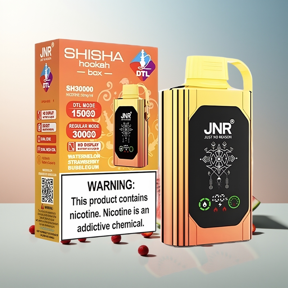 JNR Shisha Hookah Box 20500 Puff HD Ekran 1000mAh Batarya 25ml E-sıvı Çift Mesh ve Çift Çekirdek Bobin Type-C