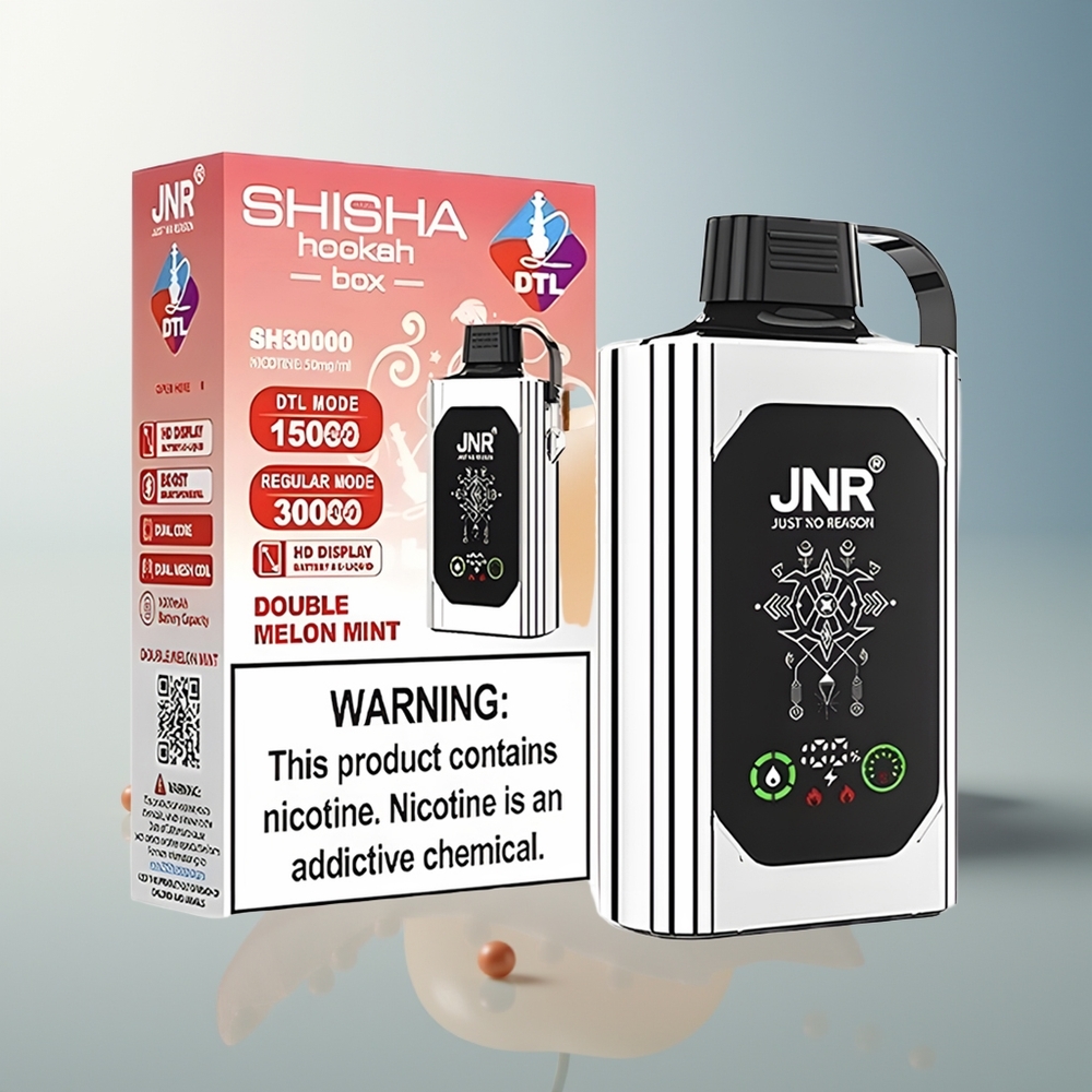 JNR Shisha Hookah Box 20500 Puff HD Ekran 1000mAh Pil 25ml Sıvı Kapasitesi Çift Mesh ve Çift Çekirdek Coil Type-C