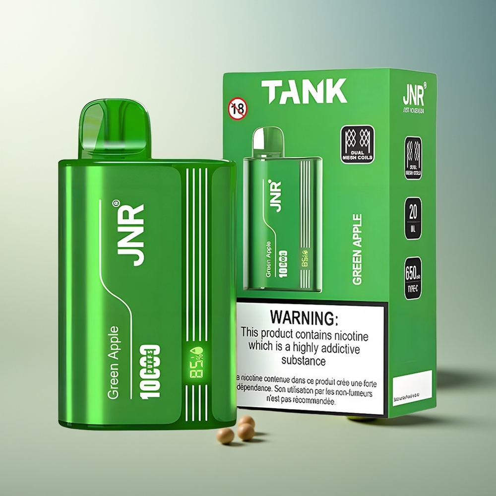 JNR Tank 10000 Puf Dijital Ekranlı Ayarlanabilir Hava Akışı Yeşil Elma Şeftali Armut