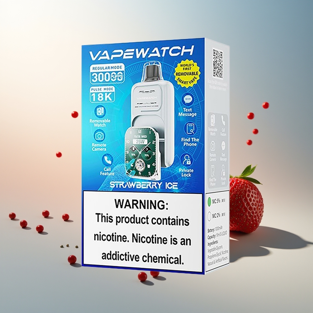 JNR VapeWatch 30000 Puf Çift Örgül Bobin Hızlı Şarj Çilek Buz