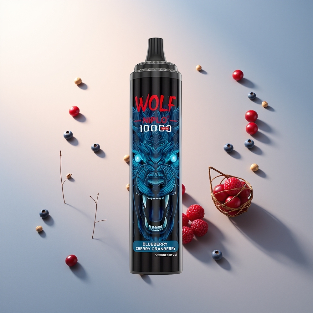 JNR Wolf Niplo 10000 Puff 1.0 Ohm Mesh 650mAh 20ml Type-C Şeftali Kiraz Yabanmersini