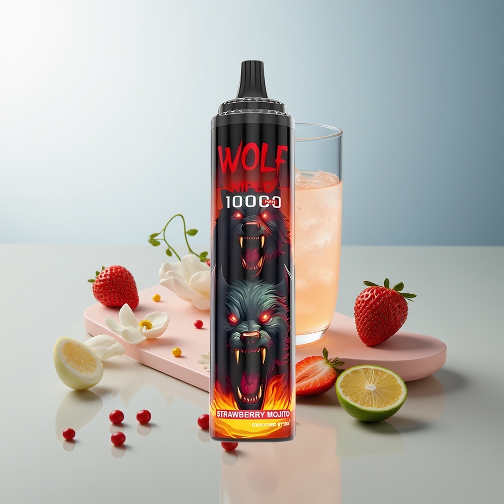 JNR Wolf Niplo 10000 Puff Mesh 1.0 Ohm 650mAh Type-C Çilekli Mojito