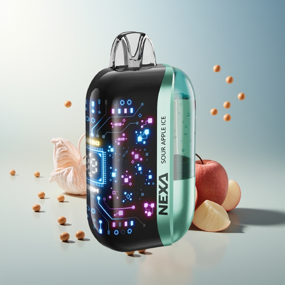 NEXA Ultra 50000 Puff 20ml 800mAh Tip-C Şarj Ekranlı Ekşi Elma Buz