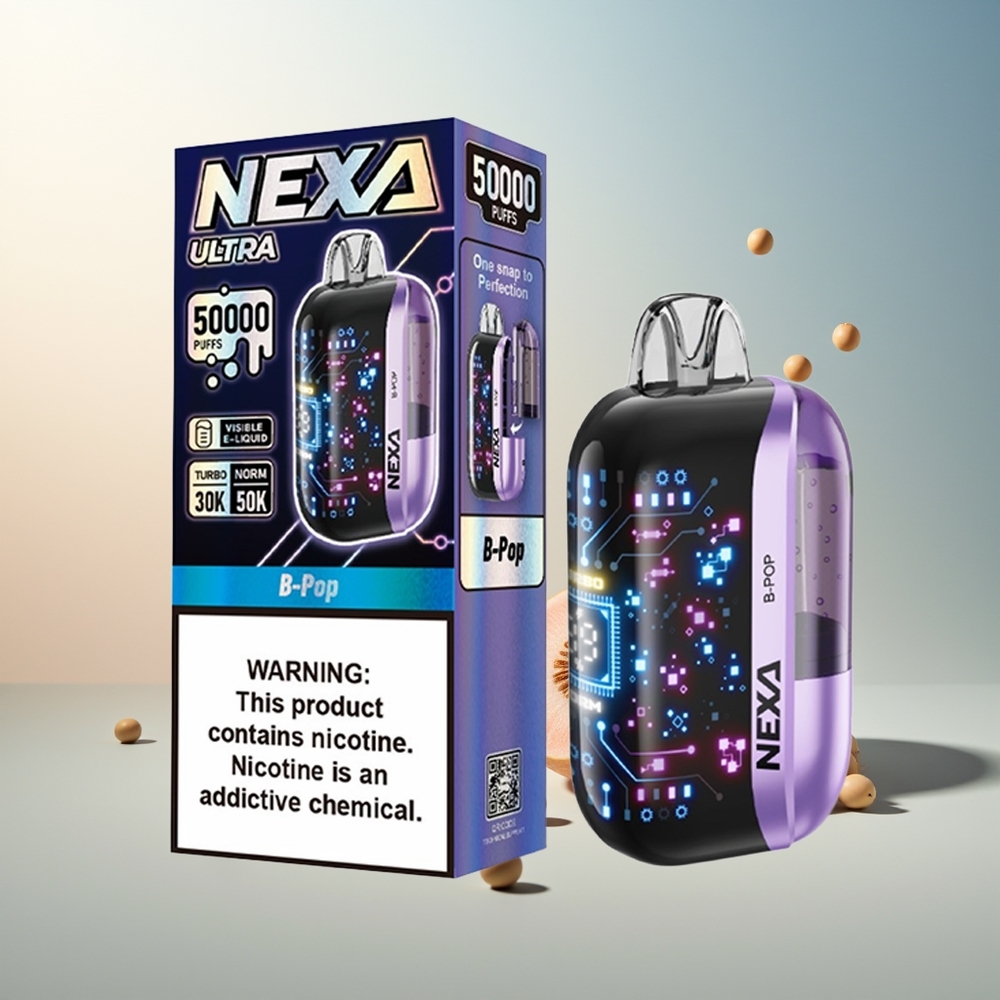 NEXA Ultra 50000 Puff 20ml 800mah 5% Nikotin 0.9ohm Çift Mesh Ekran Type-C Şarj Aromalı