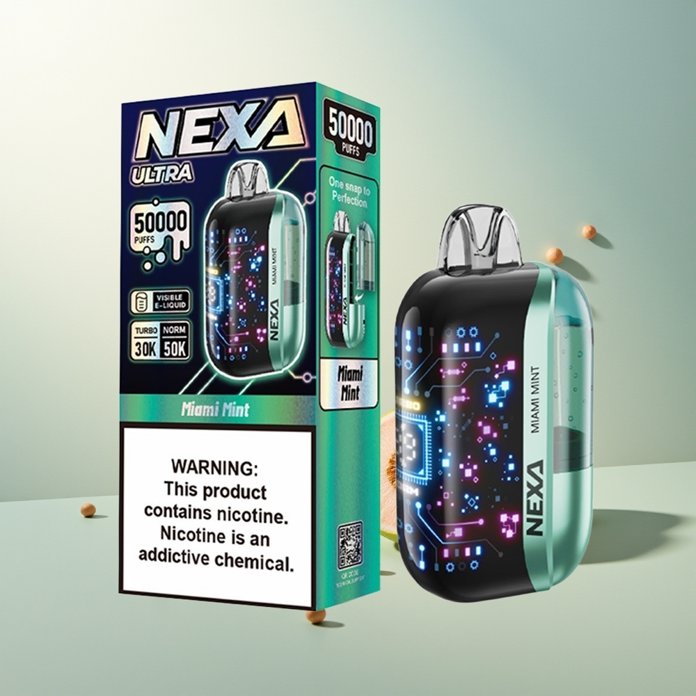 NEXA Ultra 50000 Puff 20ml 800mah 5% Nikotin Tip-C Şarj Miami Nanesi