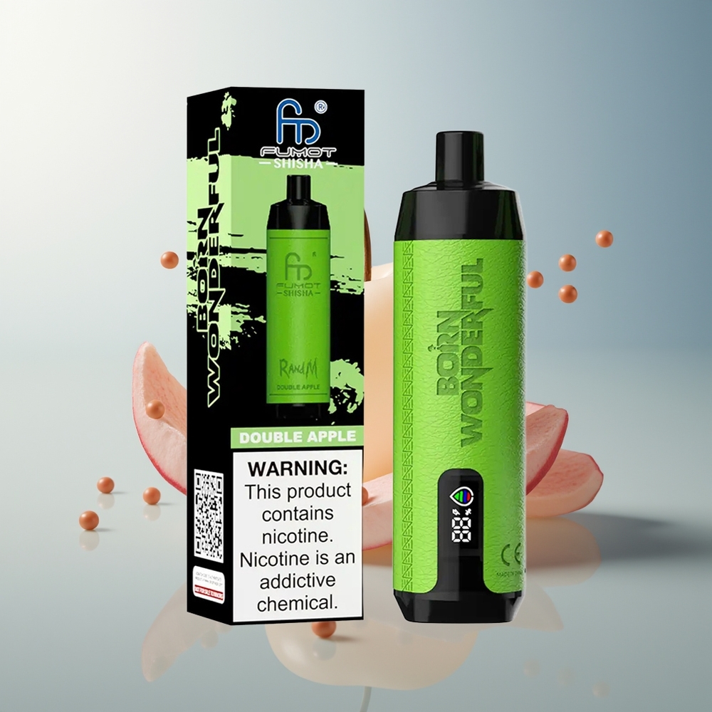 RandM Fumot Shisha 10000 Puff LED Gösterge 18ml Şarjlı Çift Elma Aromalı