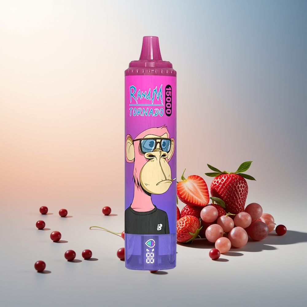 RandM Fumot Tornado 15000 Püf 25ml 850mAh LCD Çilek Üzüm