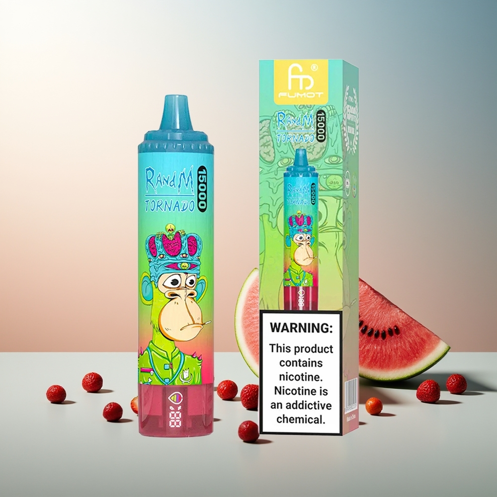 RandM Fumot Tornado 15000 Puff 25ml 850mAh LCD Çilek Karpuz