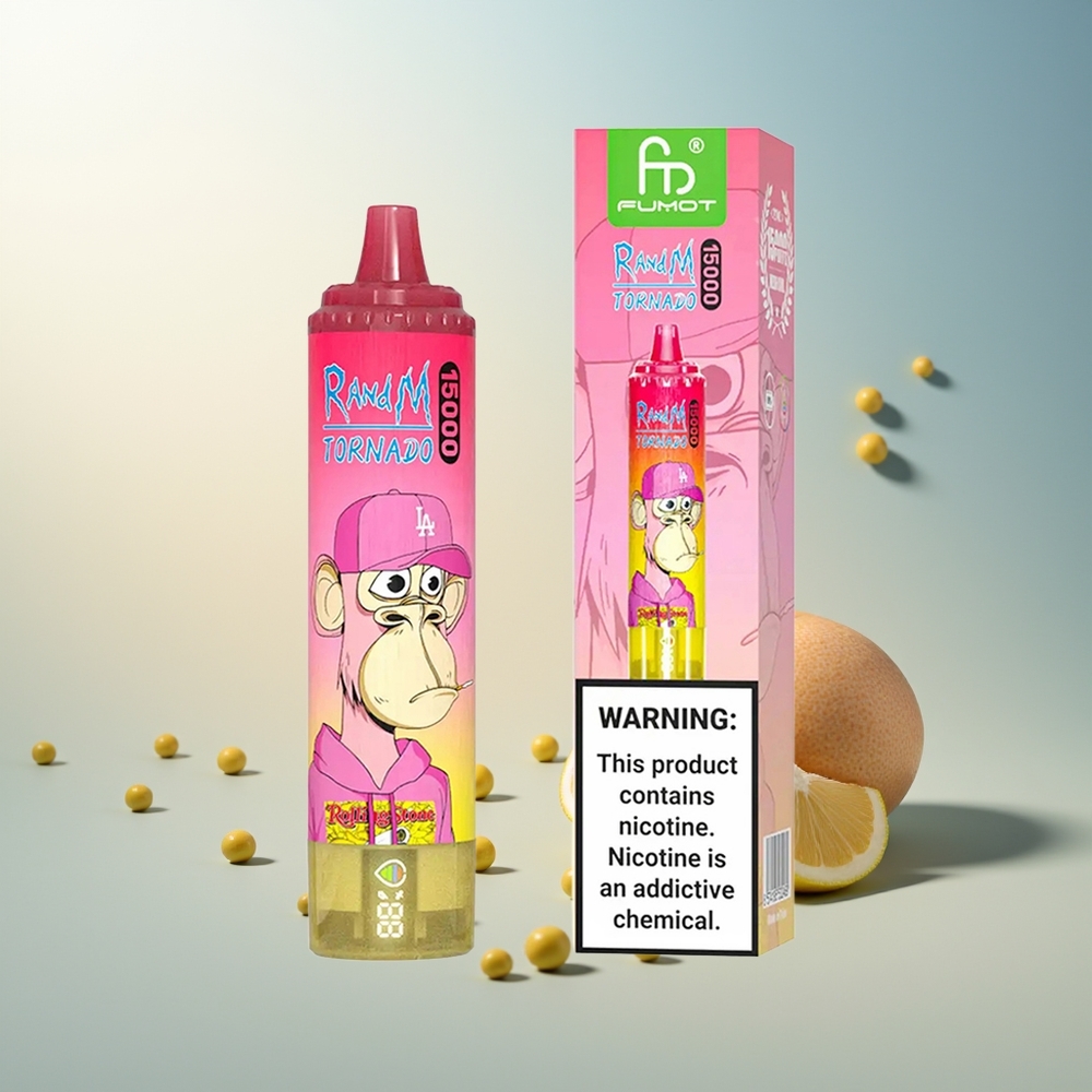 RandM Fumot Tornado 15000 Puff LCD Ekran Tip-C Şarj 25ml Limon