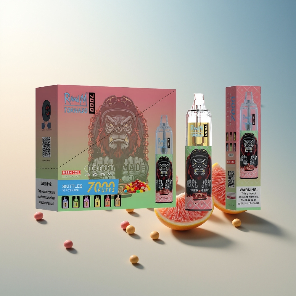 RandM Fumot Tornado 7000 14ML Mesh Coil Type-C RGB Hava Ayarlı Skittles