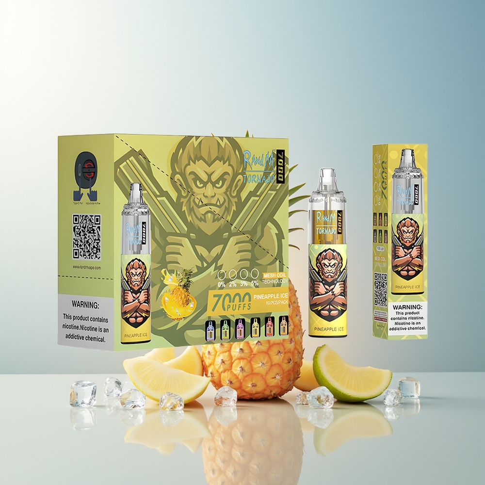 RandM Fumot Tornado 7000 Püf 14 ML Mesh RGB Hava Ayarlı Ananas Buz