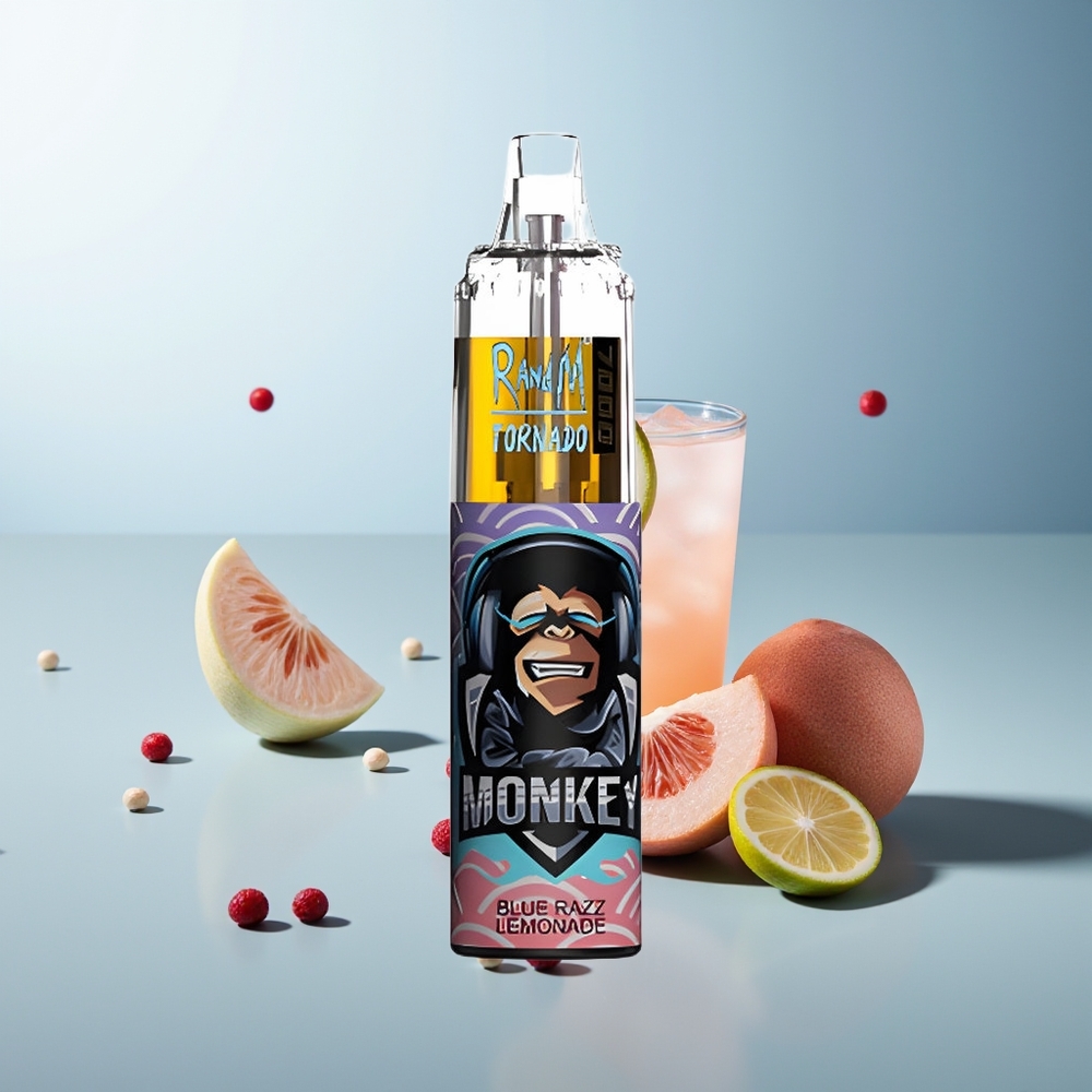 RandM Fumot Tornado 7000 Puf 14 ML Mesh Tip RGB Hava Ayarlı Mavi Ahududu Limonata