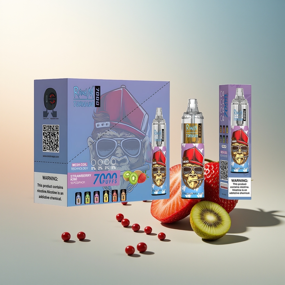 RandM Fumot Tornado 7000 Puf 14 ML Mesh Type-C RGB Hava Ayarlı Çileki Kivi