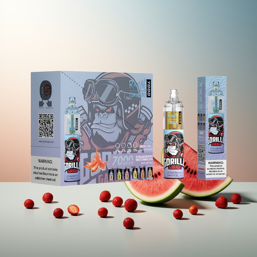 RandM Fumot Tornado 7000 Puf 14 ML Tip Mesh RGB Hava Ayarlı Çilek Karpuz