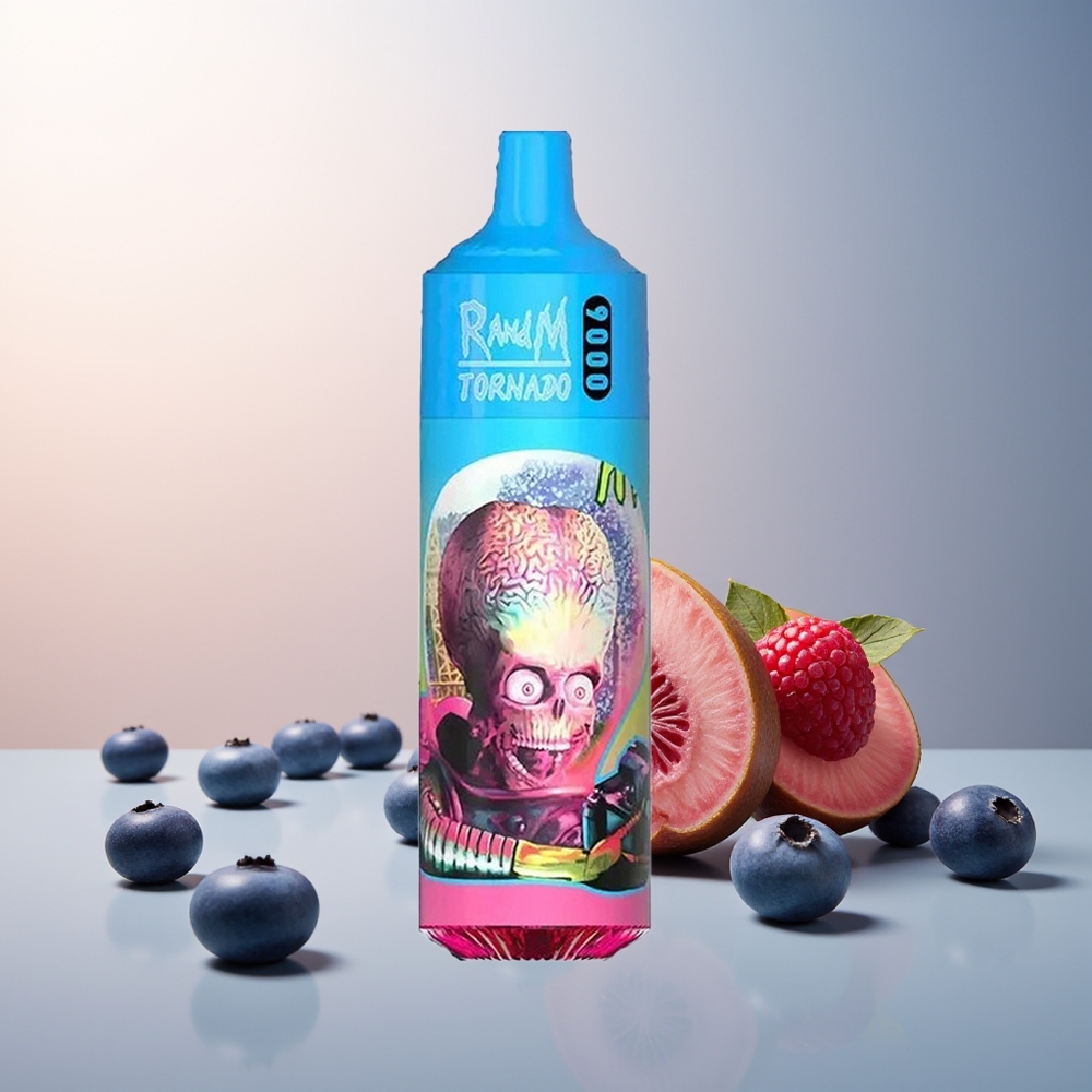 RandM Fırtına 9000 Puf Şarj Edilebilir 18 mL RGB Ekranlı Mesh Coil Yaban Mersini Ekşi Ahududu