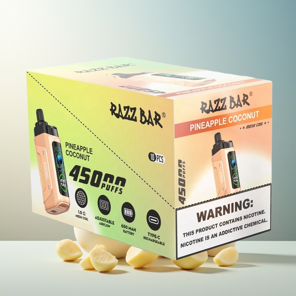 Razz Bar 45000 Puff Ayarlanabilir Hava Akışı Ananas Hindistan Cevizi