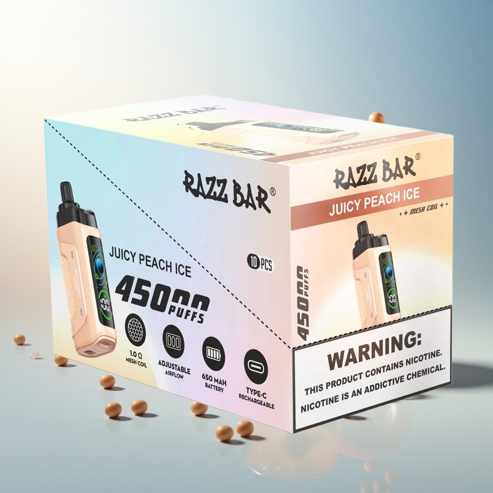 Razz Bar 45000 Puff Ayarlanabilir Hava Akışı Juicy Şeftali Buz