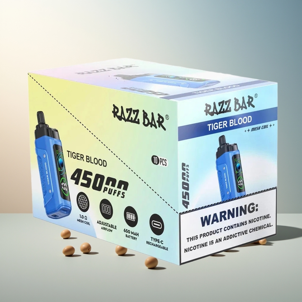 Razz Bar 45000 Puff Ayarlanabilir Hava Akışı Kaplan Kanı