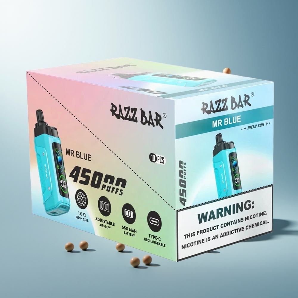 Razz Bar 45000 Puff Ayarlanabilir Hava Akışı Tip-C Şarjlı Bay Mavi