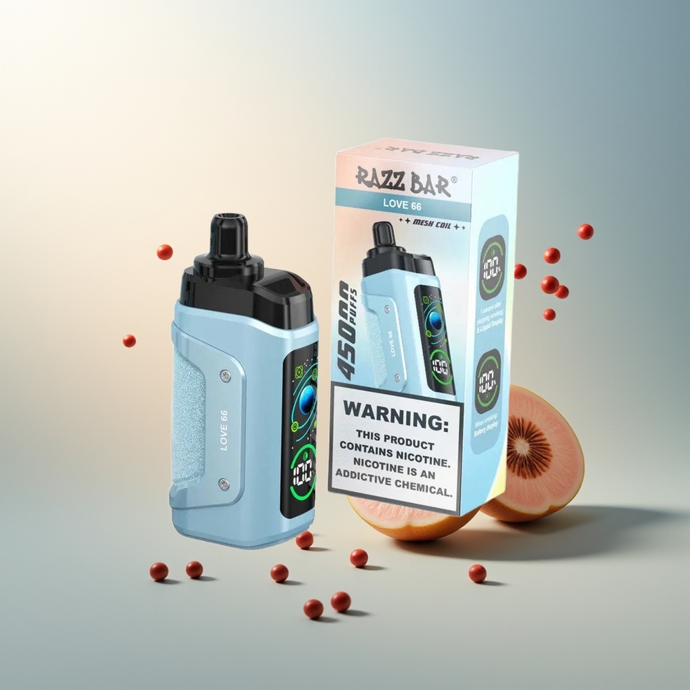 Razz Bar 45000 Puff Ayarlandırılabilir Hava Akışı 1.0 Ohm Mesh Coil Type-C Şarj Edilebilir Aşk 66