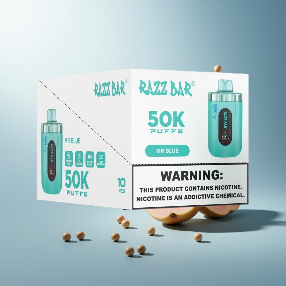 Razz Bar 50K Mesh Tip 1.0 Ohm 650 Mah Şarjlı Bay Mavi