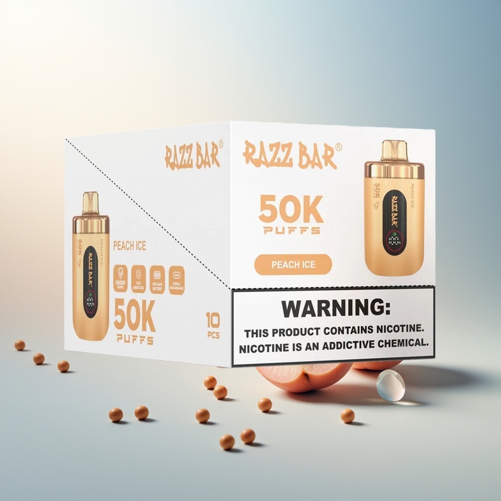 Razz Bar 50K Puf 1.0 Ohm Mesh 650 Mah Type-C Şeftali Buz