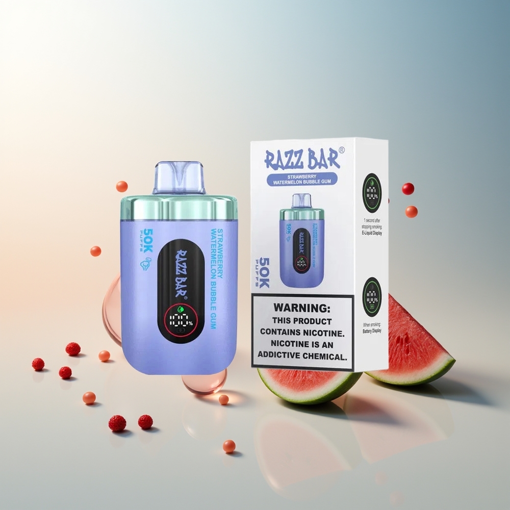 Razz Bar 50K Puff 1.0 Ohm Mesh 650 Mah Çilek Karpuz Balon Şeker