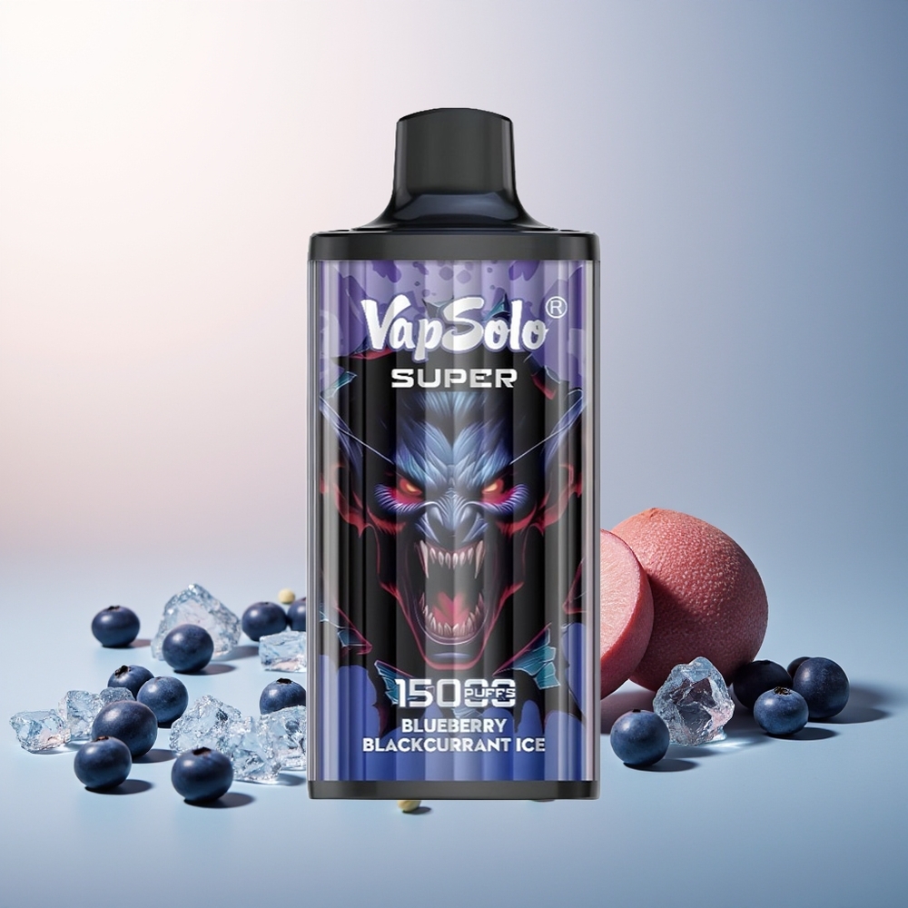 Vapsolo Super 15000 Puff 40ml 850mah Type-C Ahududu Frenküzümü Buz