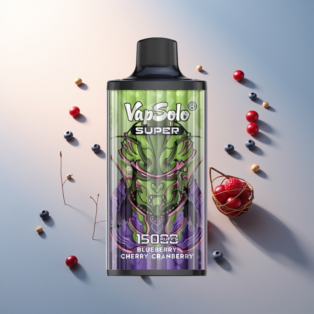 Vapsolo Super 15000 Puff 40ml 850mah Type-C Mavi Yabanmersivi Kiraz Turnayemişi