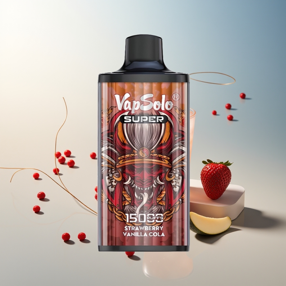 Vapsolo Super 15000 Puff 40ml 850mah Çilek Vanilya Kola