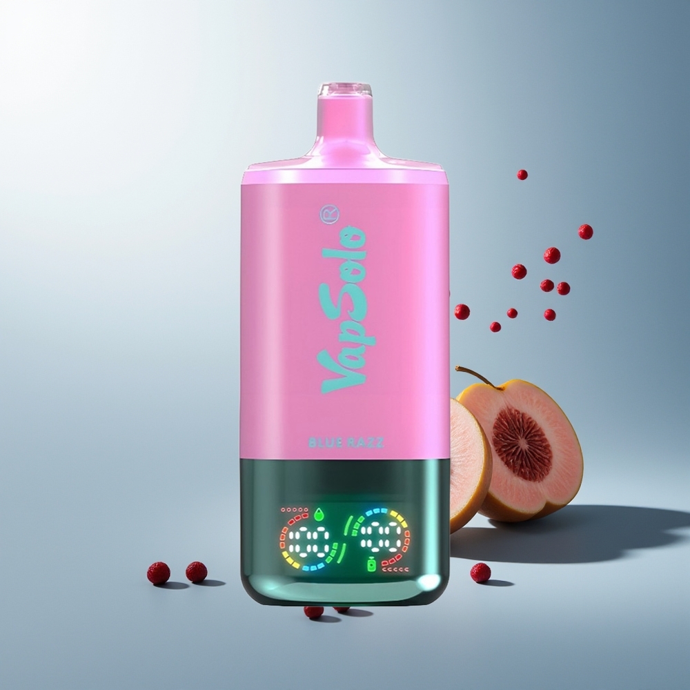 VapSolo Triple 30000 Puff 40ml 3 Hazneli Type-C Şarj Mavi Ahududu