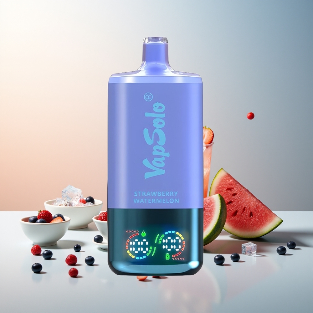 VapSolo Triple 30000 Puff 40ml 3 Hazneli Çilek Karpuz & Yaban Mersini Buz