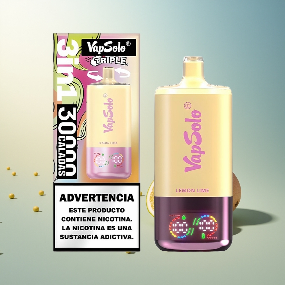 Vapsolo Triple 30000 Puff 3 Hazneli Type-C Limon Misket