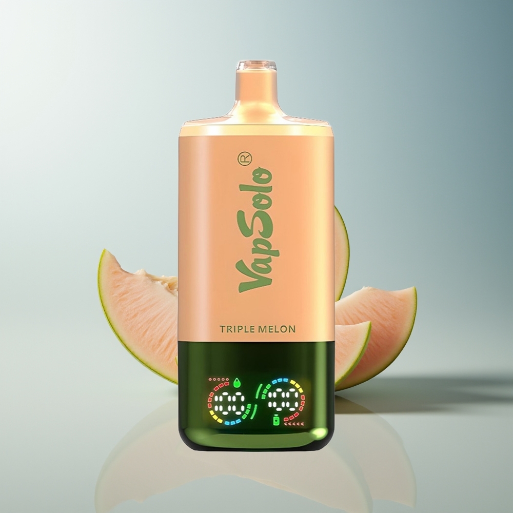 Vapsolo Triple 30000 Puff 40ml 3 Hazneli Type-C Şarj Üçlü Kavun Aromalı