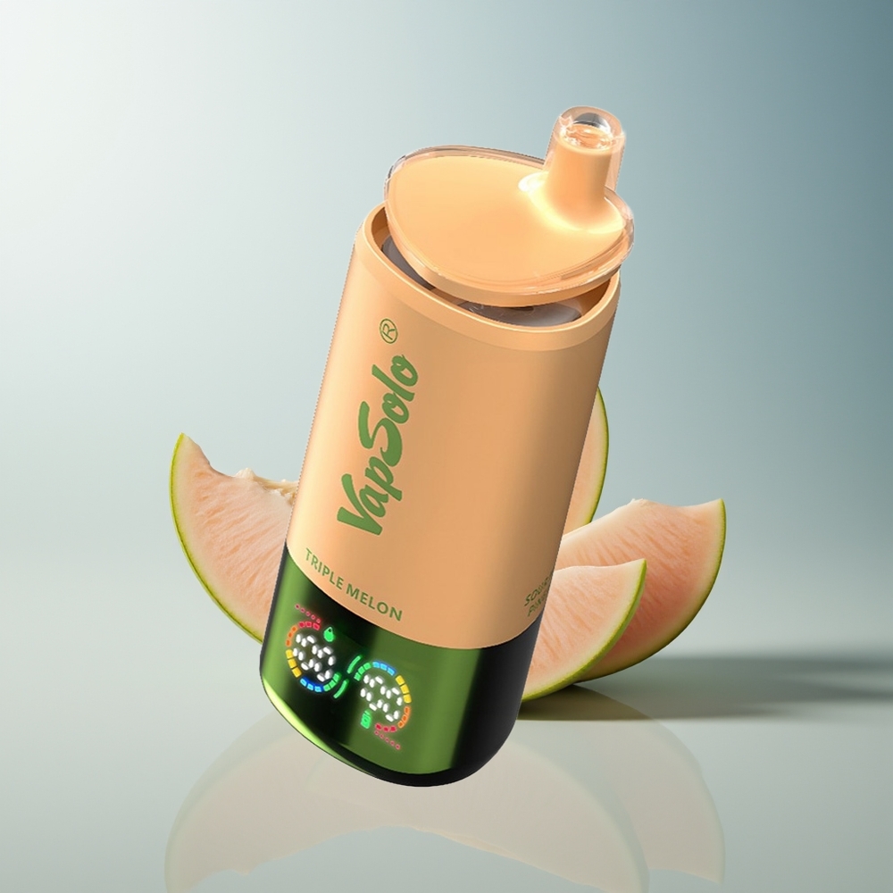 Vapsolo Triple 30000 Puff 40ml 3 Hazneli Type-C Şarj Üçlü Kavun Aromalı