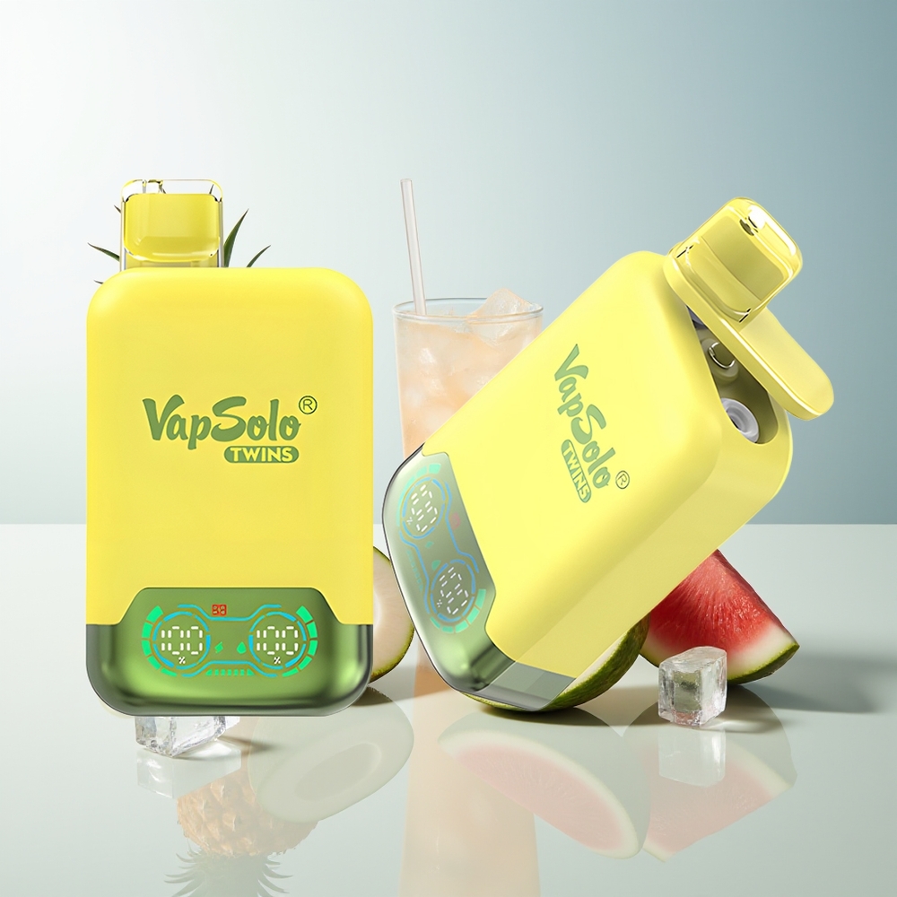 Vapsolo Twins 20000 Püf 40ml Çift Hazneli Type-C Şarj Ananas Hindistan Cevizi & Karpuz Buz
