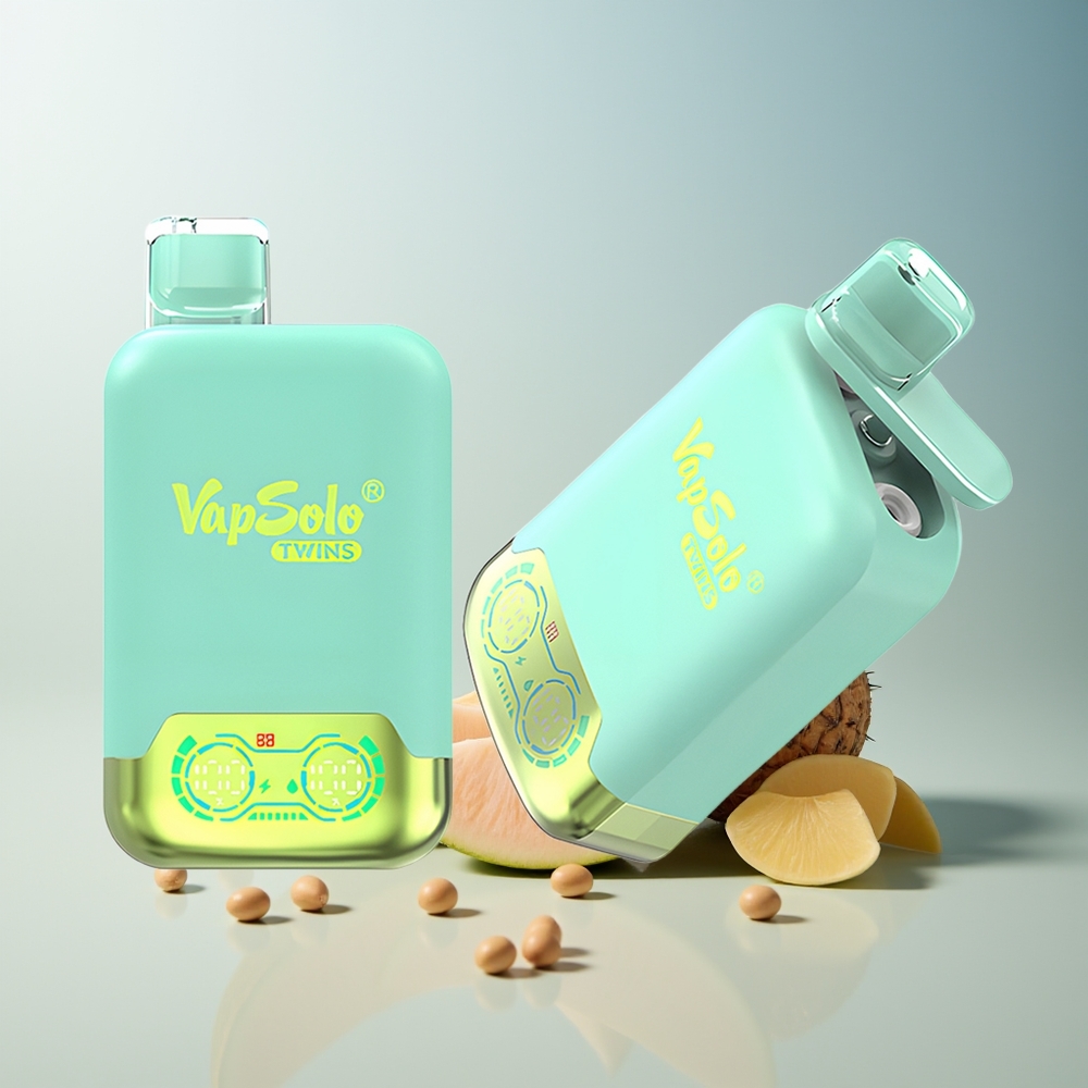 Vapsolo Twins 20000 Puff Çift Hazneli Type-C Şarj Üçlü Kavun & Ananas Hindistan Cevizi