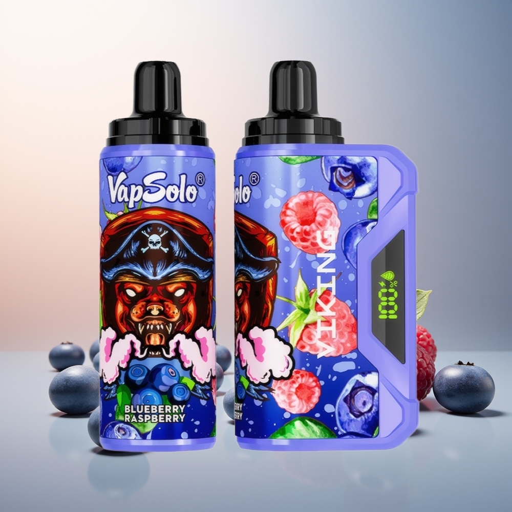 VapSolo VIKING 12000 Puff LED Ekran Tip-C Şarj Ahududu Böğürtlen